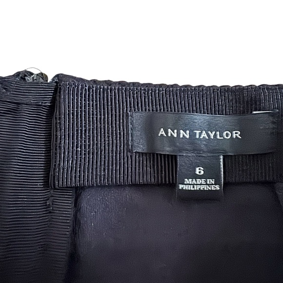 Ann Taylor A line Black mini Skirt textured size 6 office siren corpcore 959 - Picture 3 of 11